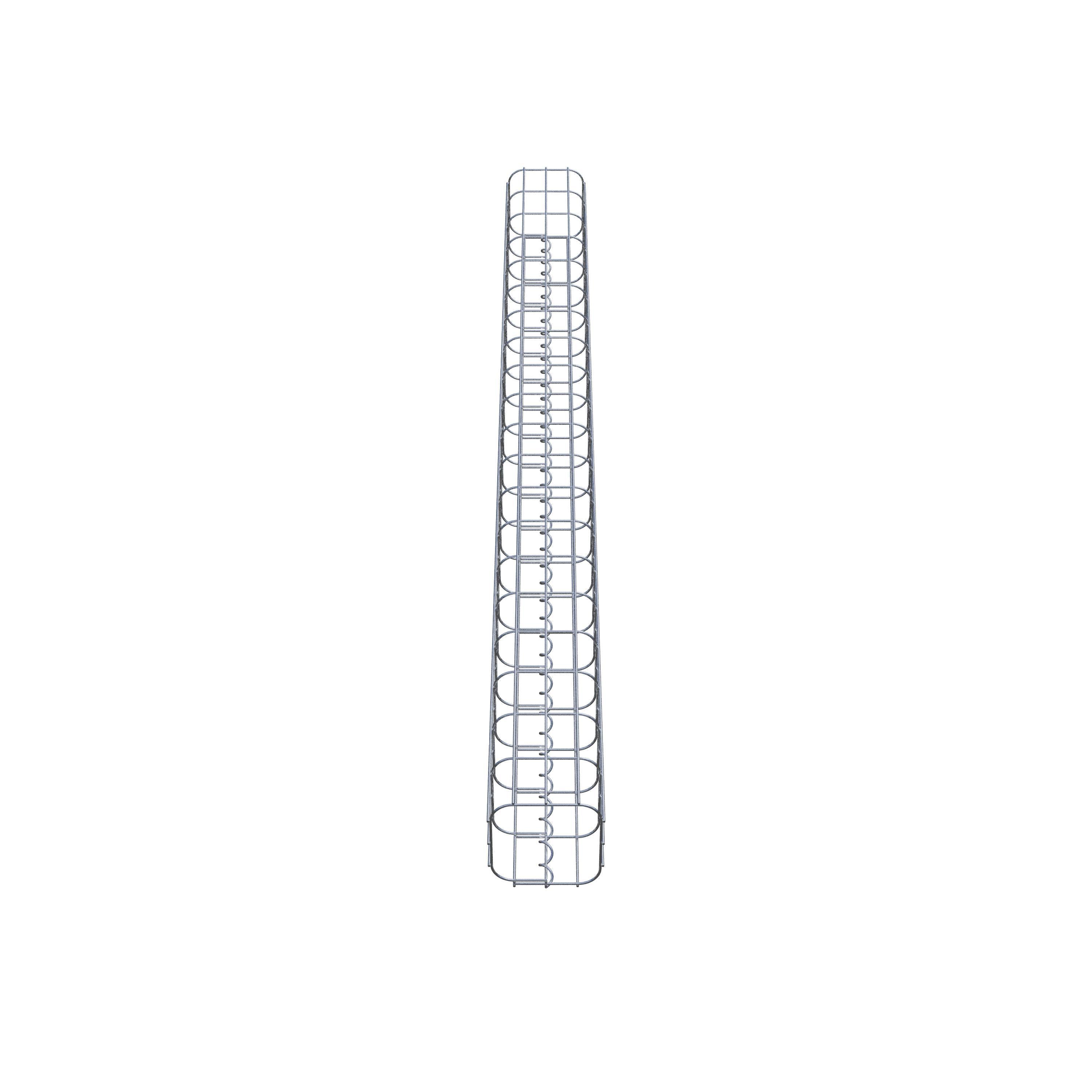 Colonne de gabion carrée galvanisée à chaud, 17 cm x 17 cm, hauteur 200 cm, MW 5 cm x 10 cm