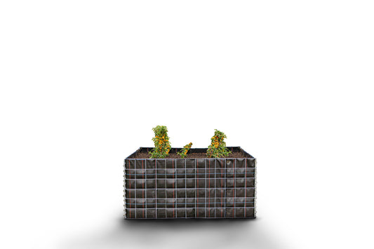 Lit surélevé carré sans zone de pierres - Longueur : 130 cm - Hauteur : 60 cm - Profondeur : 60 cm - Largeur des mailles : 10 x 10 cm