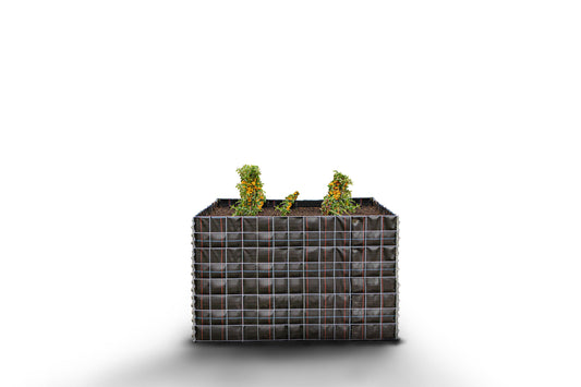 Lit surélevé carré sans zone de pierres - Longueur : 130 cm - Hauteur : 80 cm - Profondeur : 80 cm - Mailles : 10 x 10 cm