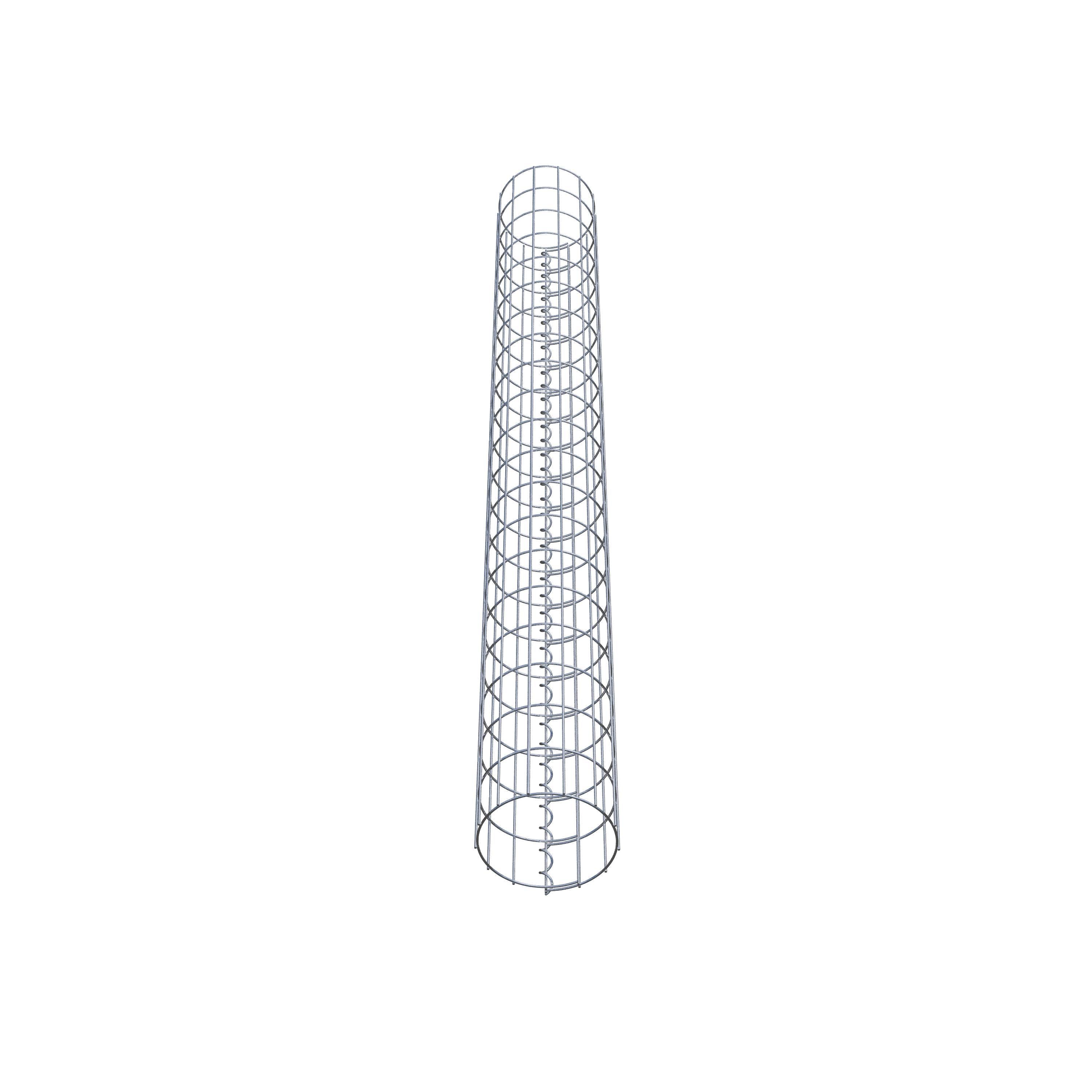 Colonna di gabbioni, rotonda, zincata a caldo, 22 cm di diametro, 200 cm di altezza, MW 5 cm x 10 cm