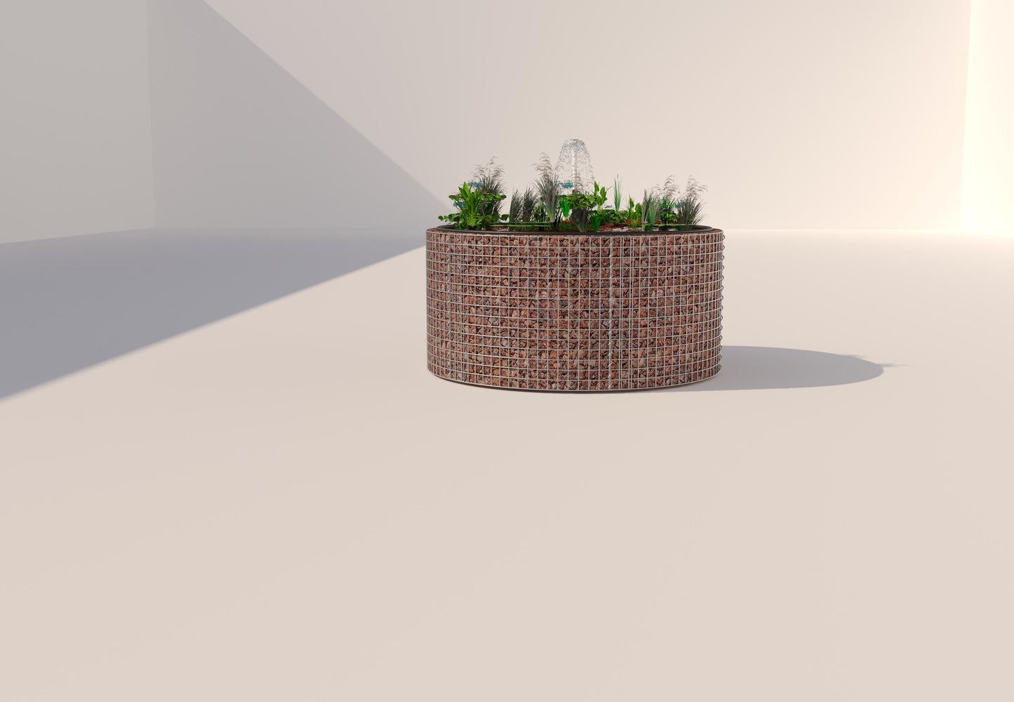 Gabion bassin surélevé rond, diamètre extérieur 172 cm, hauteur 80 cm, mailles 5 x 5 cm, épaisseur de paroi 15 cm