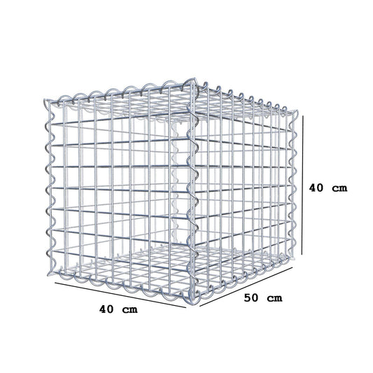 Gabion 50 cm x 40 cm x 40 cm (L x H x D), maskstorlek 5 cm x 5 cm, spiral