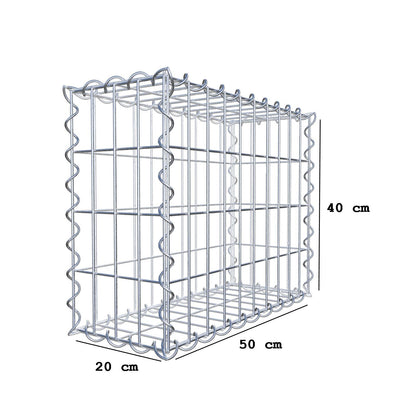 Gabion 50 cm x 40 cm x 20 cm (L x H x P), mailles 5 cm x 10 cm, spirale
