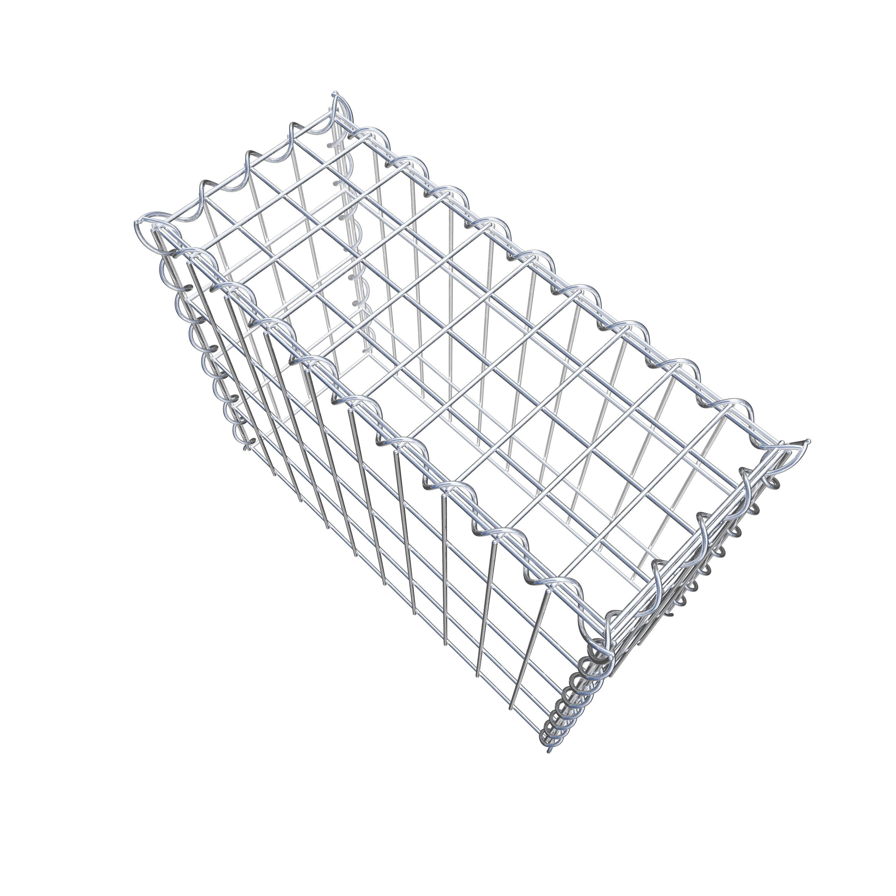 Opvokset gabion type 3 50 cm x 40 cm x 20 cm (L x H x D), maskestørrelse 5 cm x 10 cm, spiral