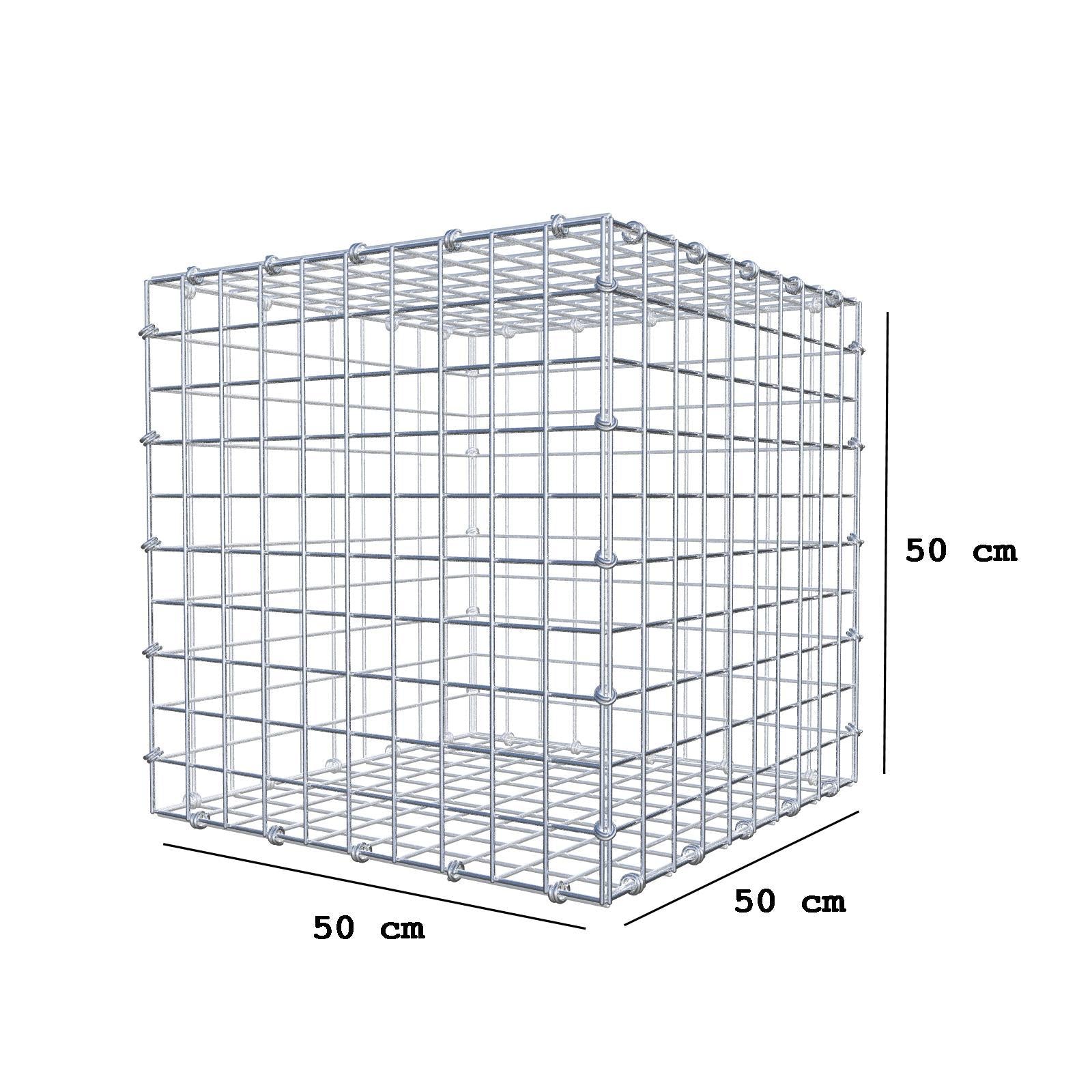 Gabion 50 cm x 50 cm x 50 cm (L x H x D), mesh size 5 x 5 cm, spiral ring