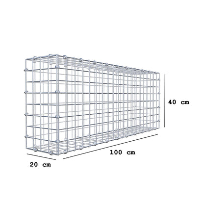 Gabion 100 cm x 40 cm x 20 cm (L x H x P), mailles 5 x 5 cm, anneau en spirale