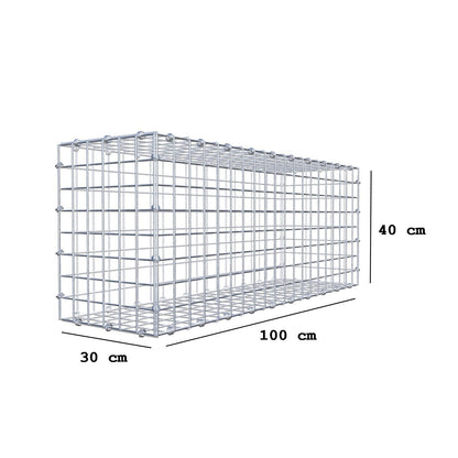 Gabion 100 cm x 40 cm x 30 cm (L x H x P), mailles 5 x 5 cm, anneau en spirale