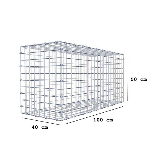Gabion 100 cm x 50 cm x 40 cm (L x H x P), mailles 5 x 5 cm, anneau en spirale