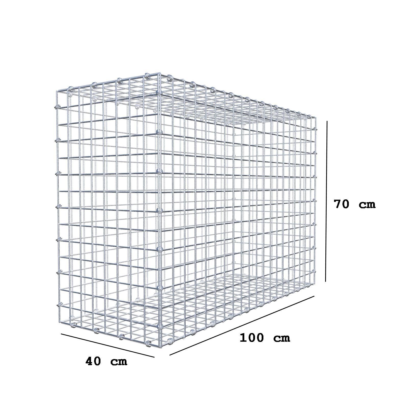 Gabion 100 cm x 70 cm x 40 cm (L x H x D), mesh size 5 x 5 cm, spiral ring