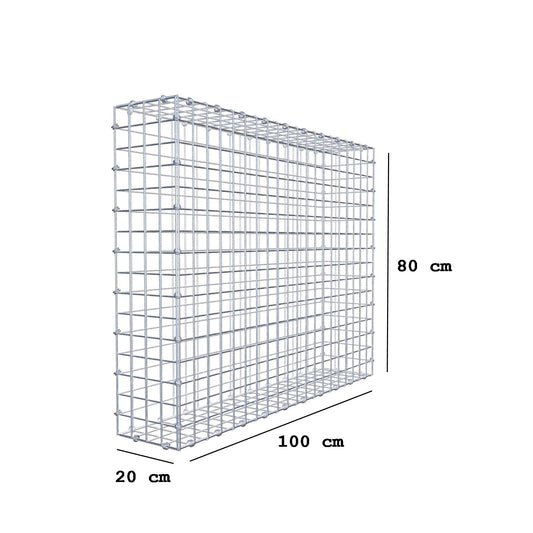 Gabion 100 cm x 80 cm x 20 cm (L x H x P), mailles 5 x 5 cm, anneau en spirale