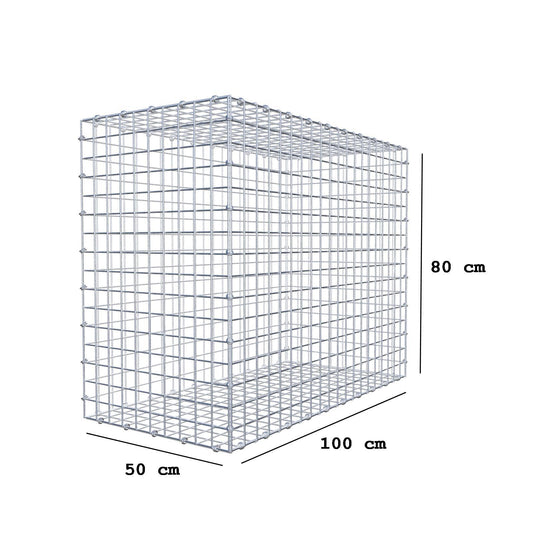 Gabione 100 cm x 80 cm x 50 cm (L x H x T), Maschenweite 5 x 5 cm, Spiralring
