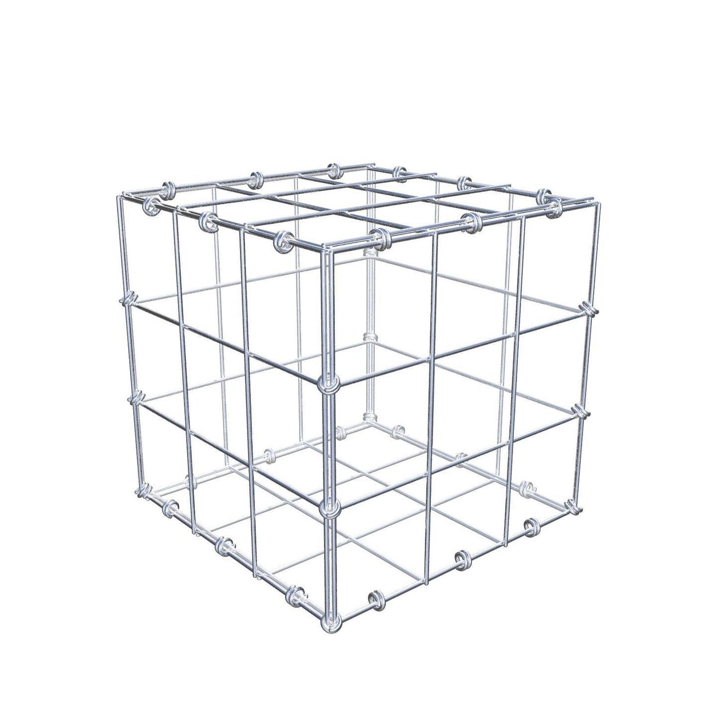 Gabbione 30 cm x 30 cm x 30 cm (L x H x P), maglia 10 x 10 cm, anello a spirale