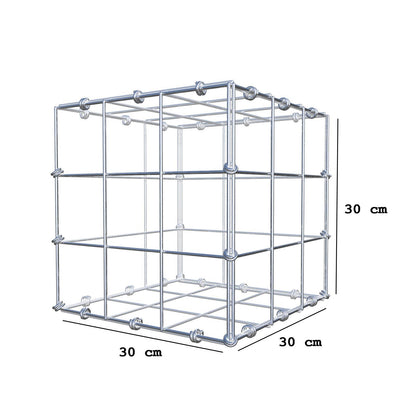 Gabbione 30 cm x 30 cm x 30 cm (L x H x P), maglia 10 x 10 cm, anello a spirale