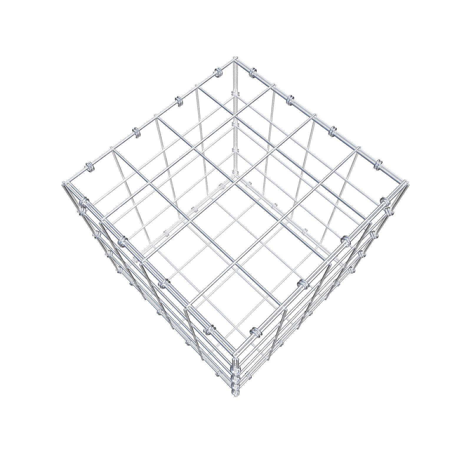 Schanskorf 40 cm x 40 cm x 40 cm (L x H x D), maaswijdte 10 x 10 cm, spiraalring