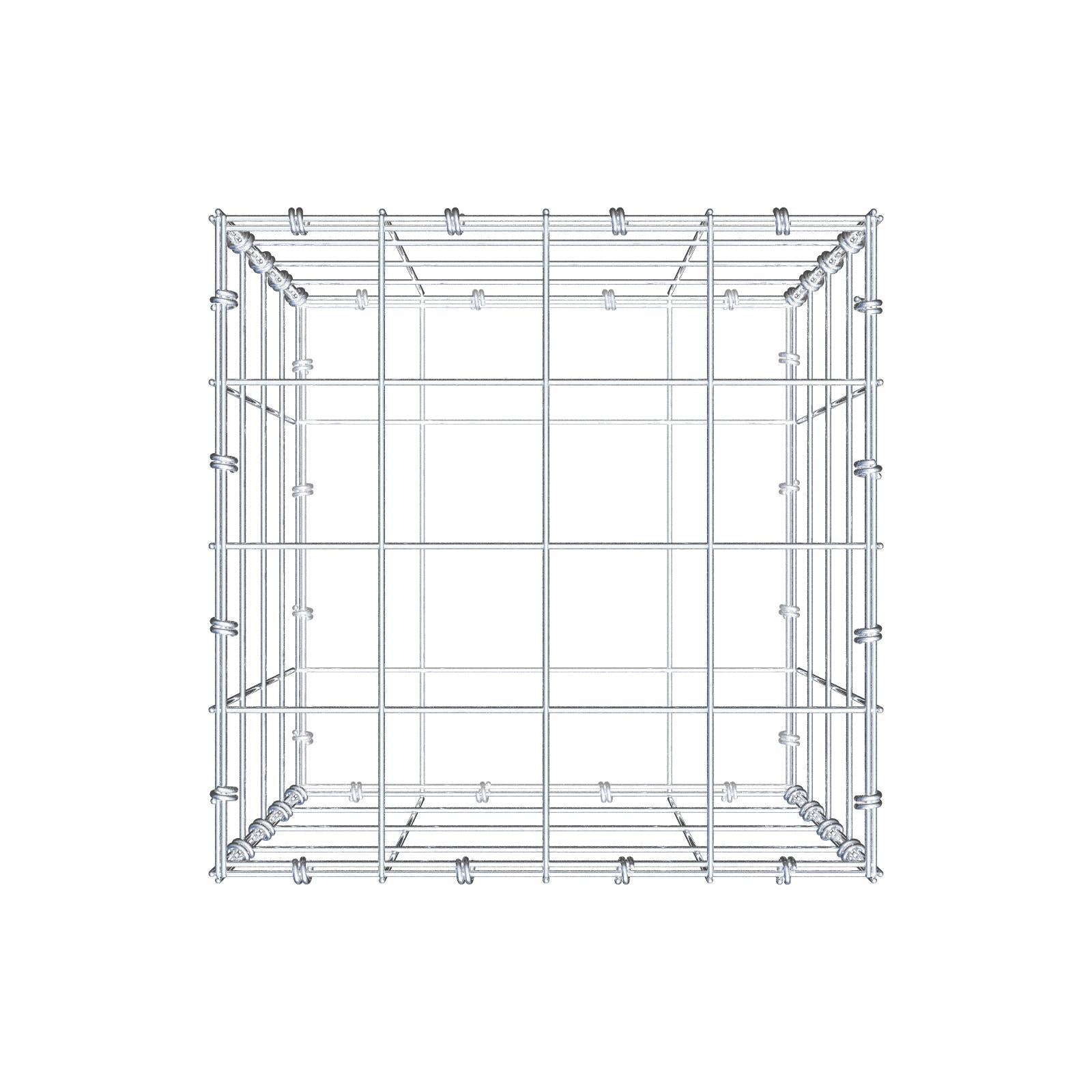 Schanskorf 40 cm x 40 cm x 40 cm (L x H x D), maaswijdte 10 x 10 cm, spiraalring