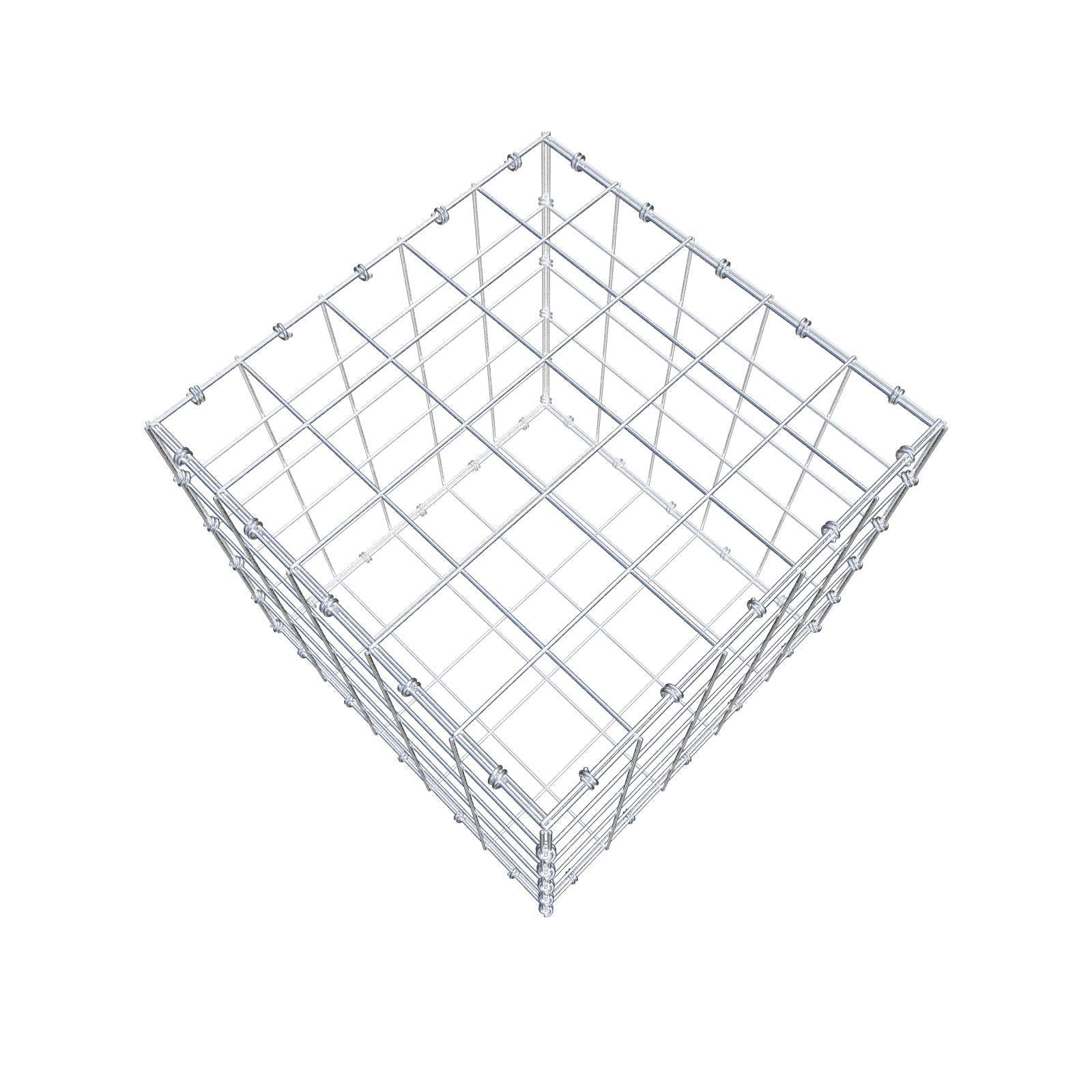 Gabion 50 cm x 50 cm x 50 cm (L x H x P), mailles 10 x 10 cm, anneau en spirale