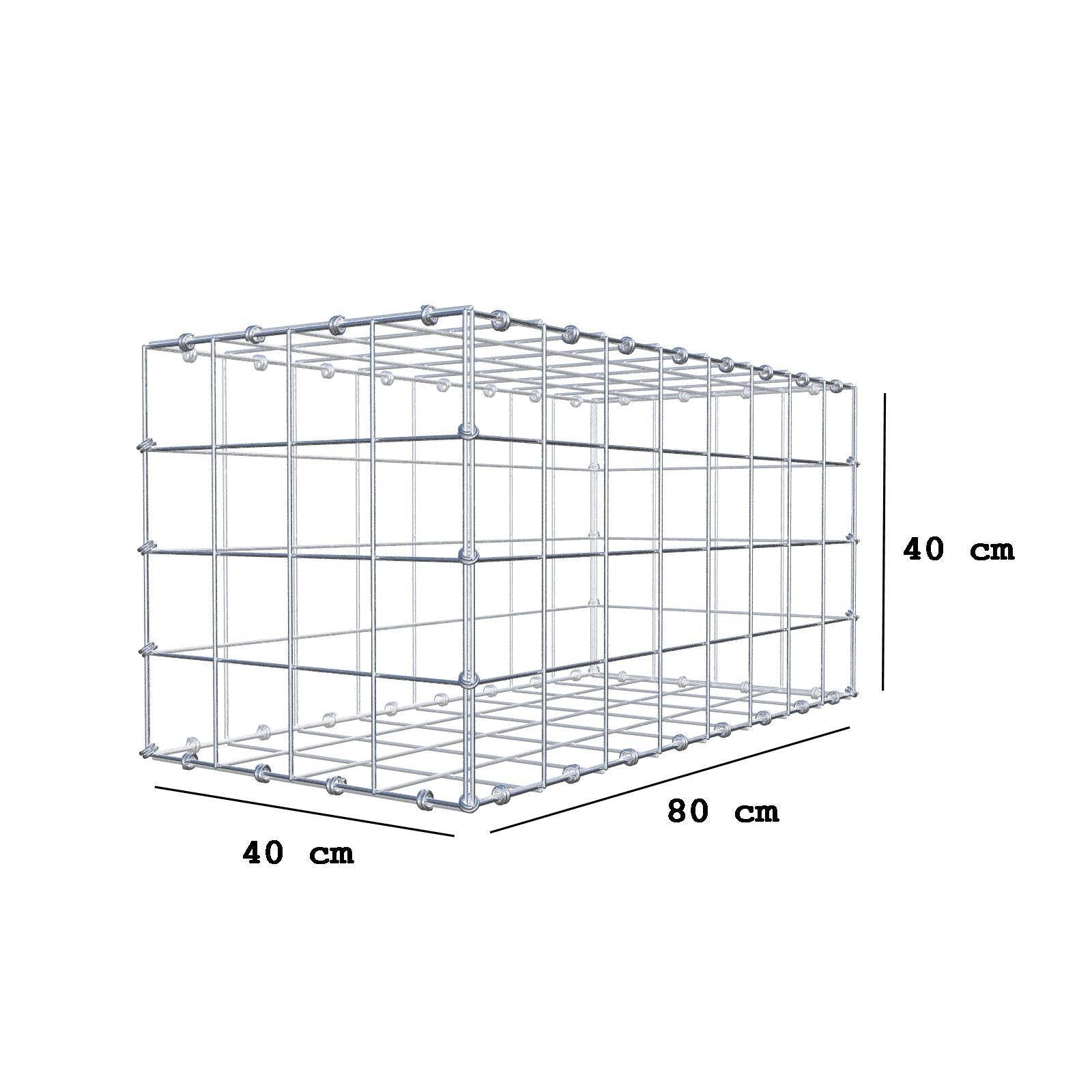 Gabione 80 cm x 40 cm x 40 cm (L x H x T), Maschenweite 10 x 10 cm, Spiralring
