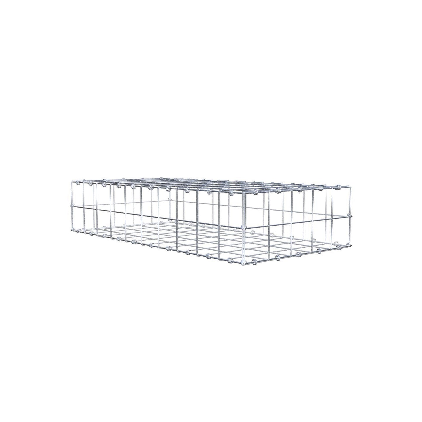 Gabion 100 cm x 20 cm x 50 cm (L x H x D), maskstorlek 10 x 10 cm, spiralring