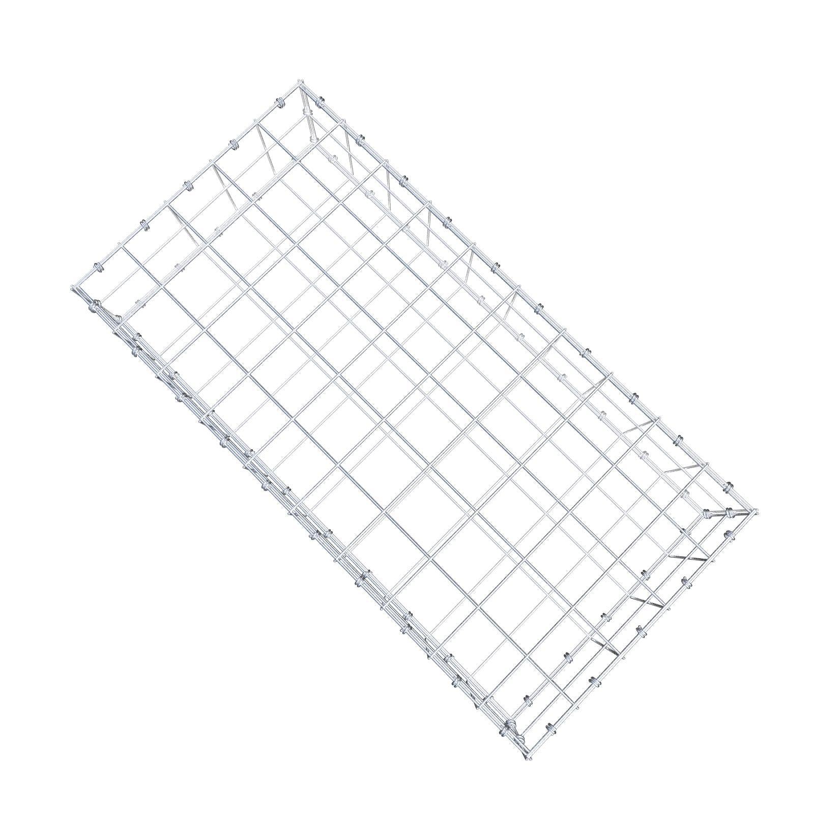 Gabion 100 cm x 20 cm x 50 cm (L x H x D), maskstorlek 10 x 10 cm, spiralring