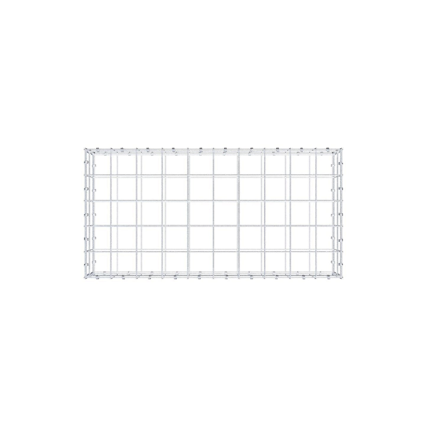 Gabion 100 cm x 20 cm x 50 cm (L x H x D), maskstorlek 10 x 10 cm, spiralring