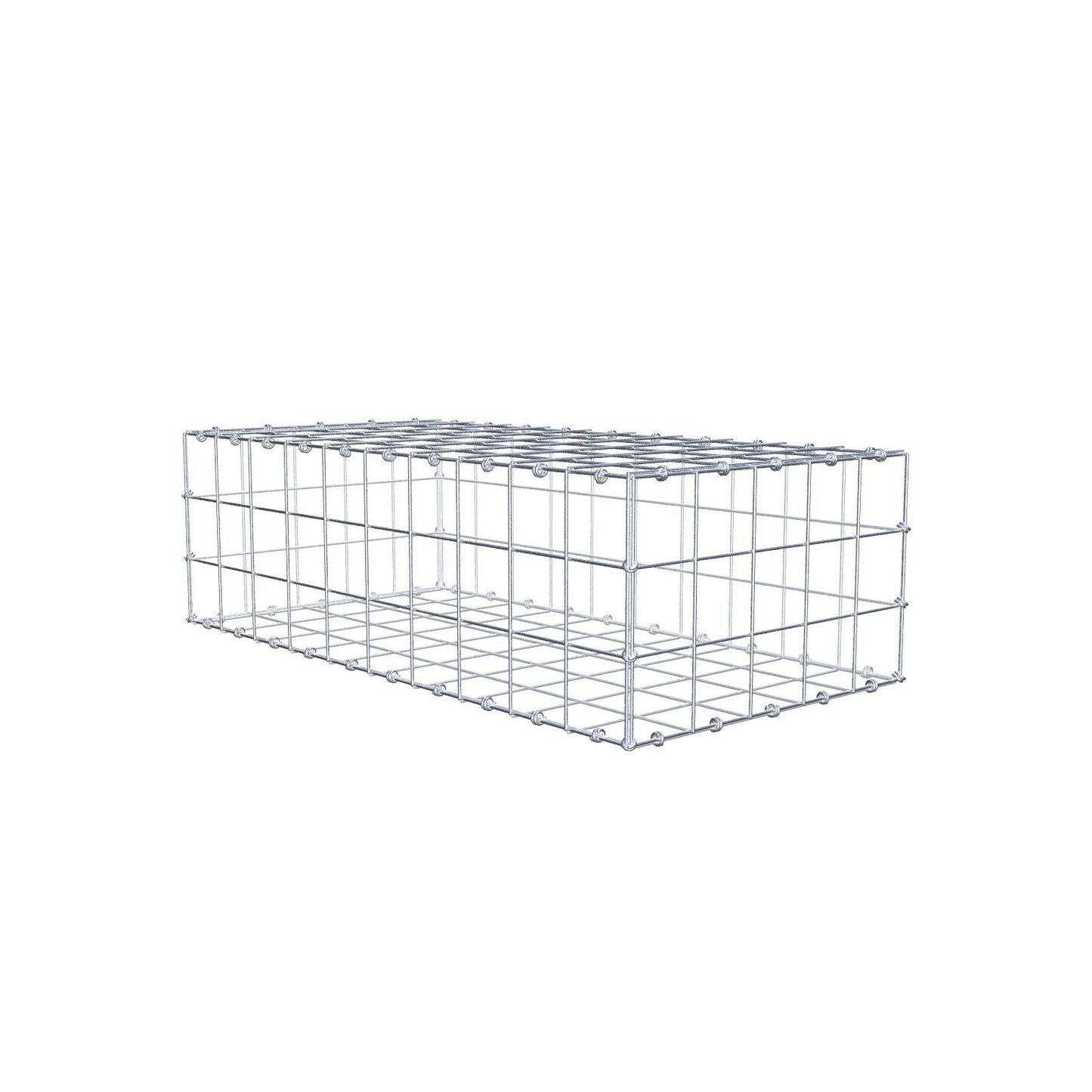 Gabion 100 cm x 30 cm x 50 cm (L x H x D), maskestørrelse 10 x 10 cm, spiralring