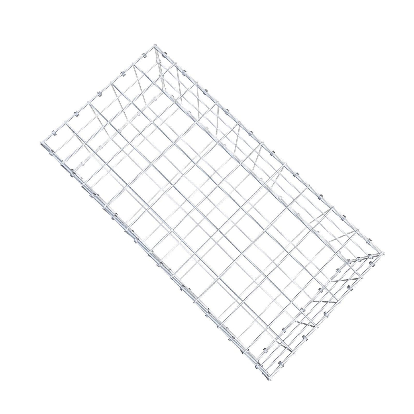 Gabion 100 cm x 30 cm x 50 cm (L x H x D), maskestørrelse 10 x 10 cm, spiralring