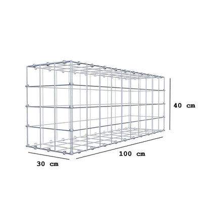 Gabione 100 cm x 40 cm x 30 cm (L x H x T), Maschenweite 10 x 10 cm, Spiralring