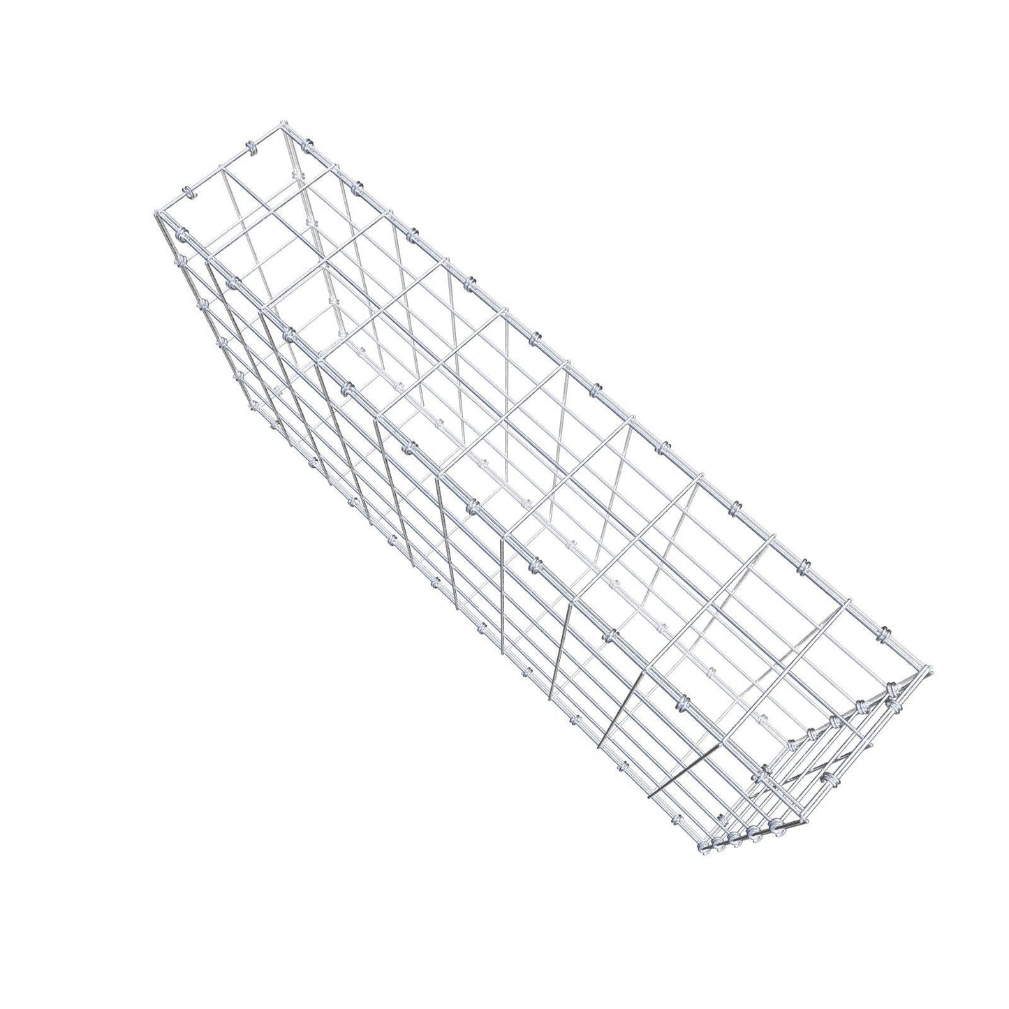 Gabion 100 cm x 50 cm x 20 cm (L x H x D), maskestørrelse 10 x 10 cm, spiralring