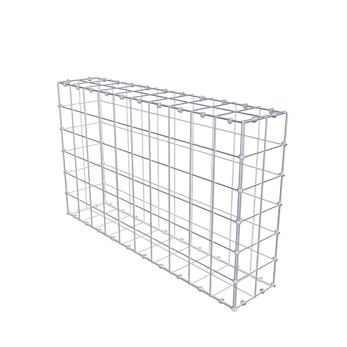Gabion 100 cm x 60 cm x 20 cm (L x H x D), maskstorlek 10 x 10 cm, spiralring