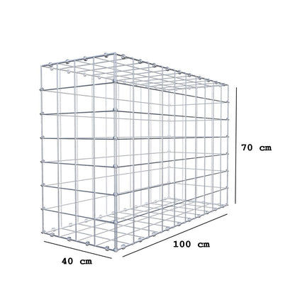 Gavión 100 cm x 70 cm x 40 cm (L x A x P), luz de malla 10 x 10 cm, anillo en espiral