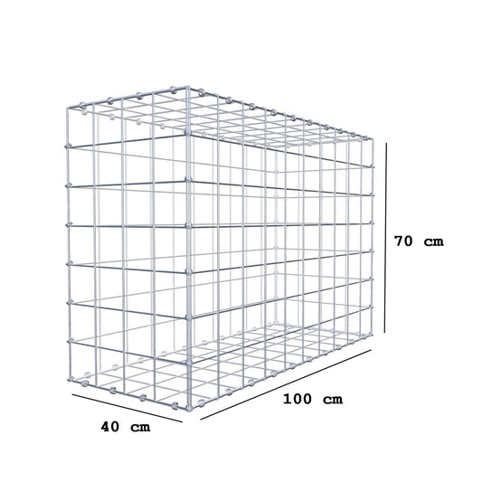Schanskorf 100 cm x 70 cm x 40 cm (L x H x D), maaswijdte 10 x 10 cm, spiraalring