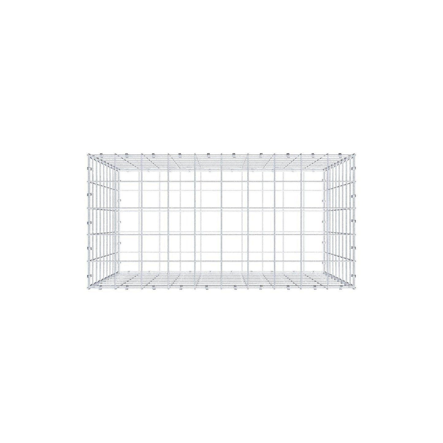 Gabione 100 cm x 90 cm x 50 cm (L x H x T), Maschenweite 10 x 10 cm, Spiralring