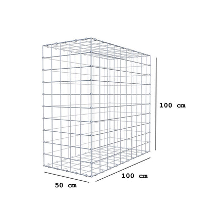 Gabion 100 cm x 100 cm x 50 cm (L x H x P), mailles 10 x 10 cm, anneau en spirale