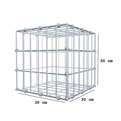 Gabbione 30 cm x 30 cm x 30 cm (L x H x P), maglia 5 x 10 cm, anello a spirale
