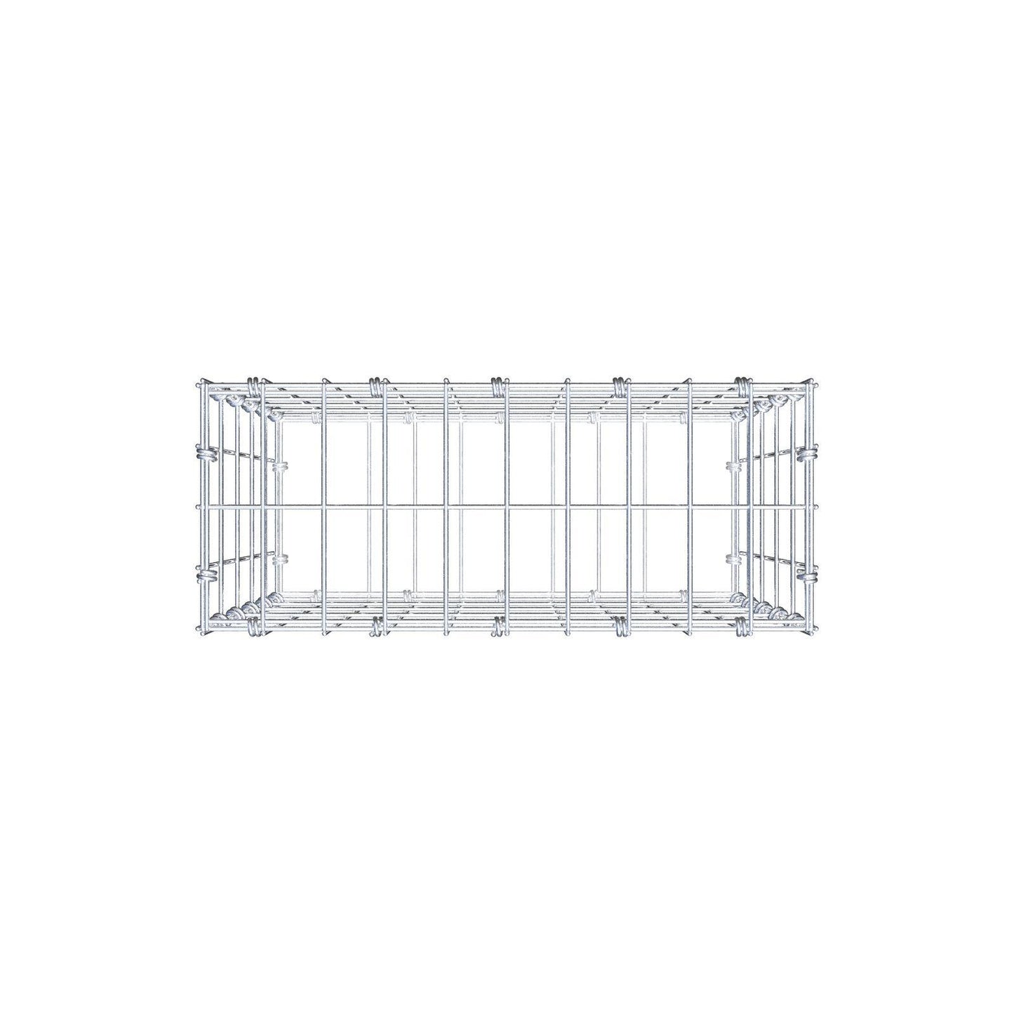 Gabione 50 cm x 50 cm x 20 cm (L x H x T), Maschenweite 5 x 10 cm, Spiralring