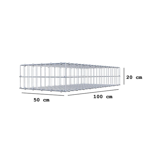 Gavión 100 cm x 20 cm x 50 cm (L x A x P), luz de malla 5 x 10 cm, anillo en espiral