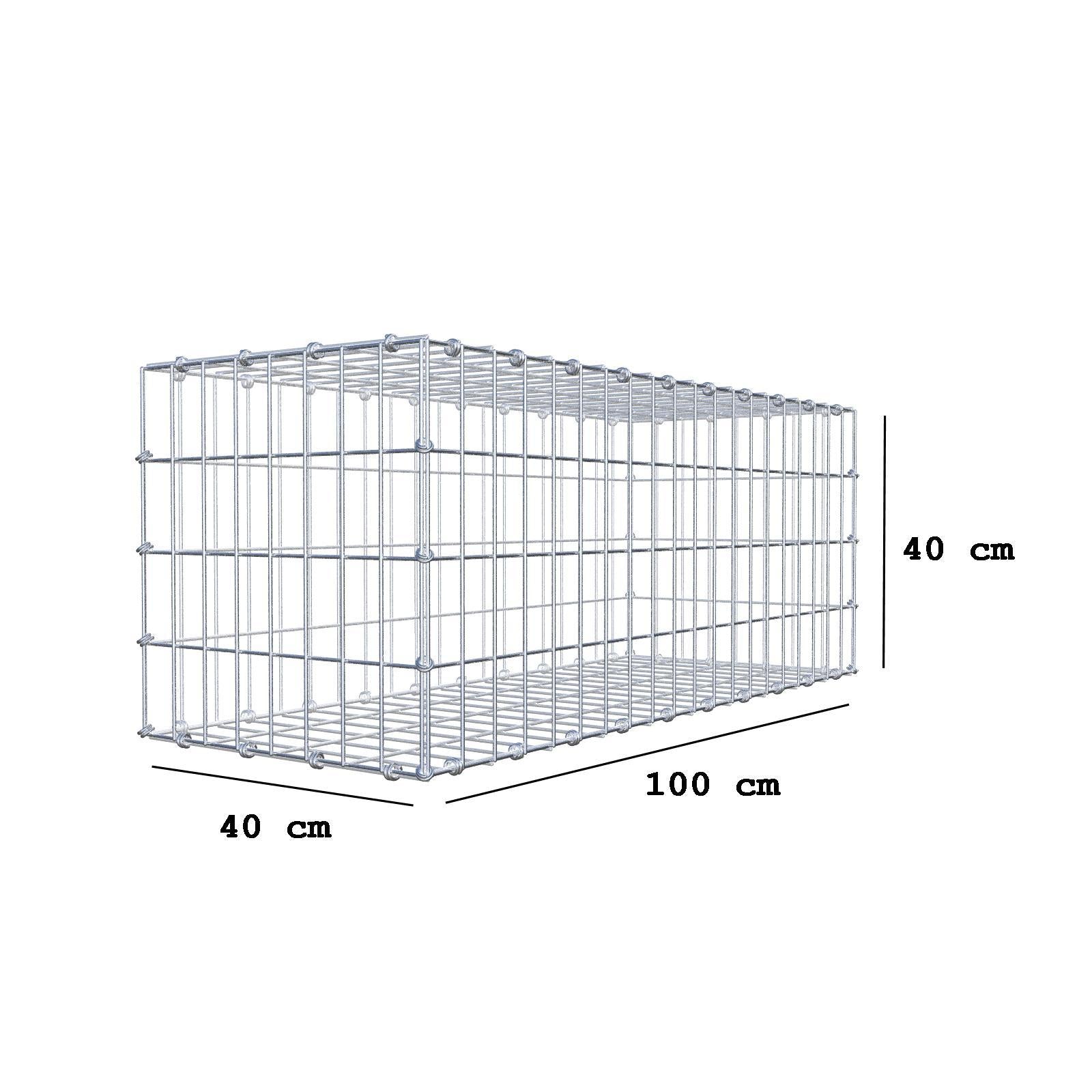 Schanskorf 100 cm x 40 cm x 40 cm (L x H x D), maaswijdte 5 x 10 cm, spiraalring