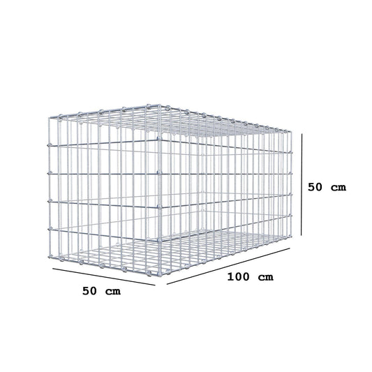 Gabion 100 cm x 50 cm x 50 cm (L x H x P), mailles 5 x 10 cm, anneau en spirale
