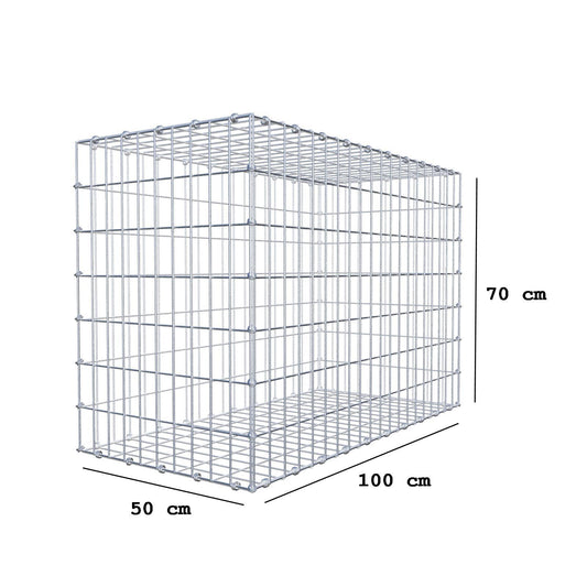 Gabion 100 cm x 70 cm x 50 cm (L x H x P), mailles 5 x 10 cm, anneau en spirale