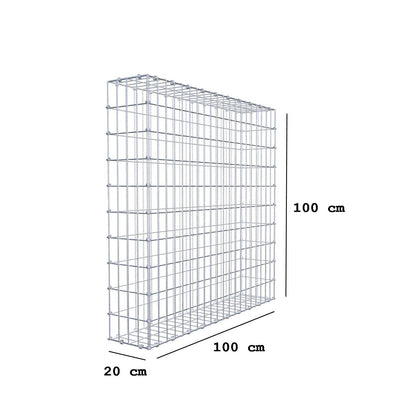 Gabbione 100 cm x 100 cm x 20 cm (L x H x P), maglia 5 x 10 cm, anello a spirale
