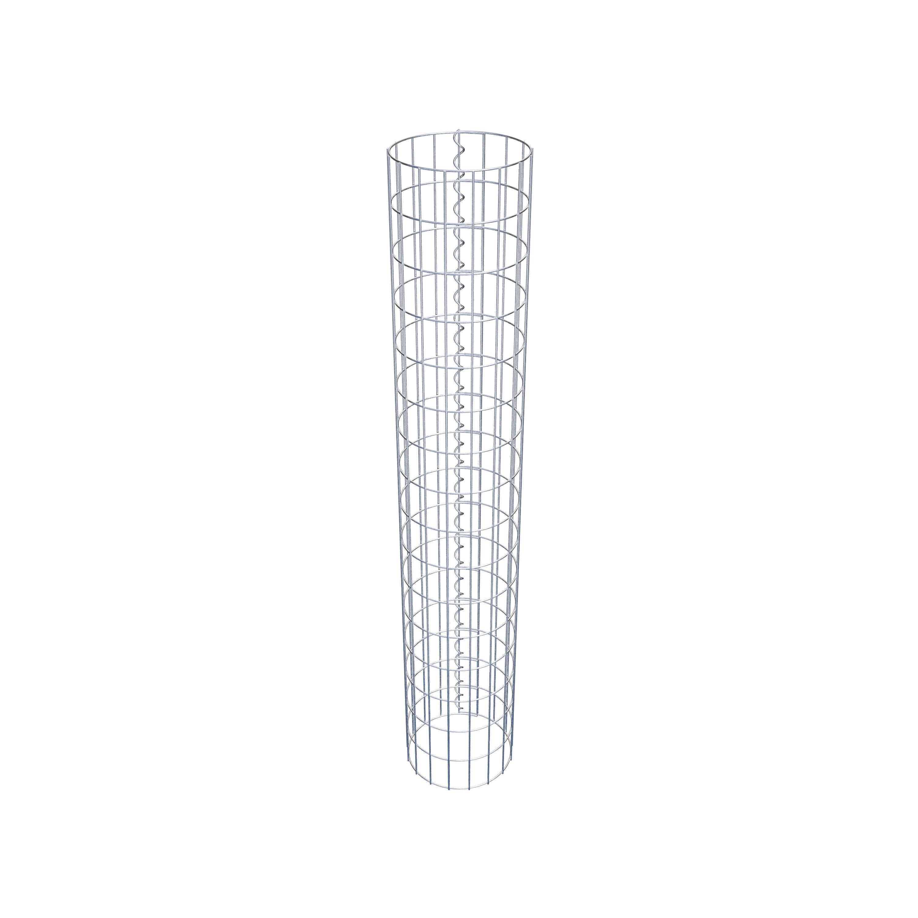 Gabion column around 27 cm diameter, 160 cm height, mesh size 5 cm x 10 cm