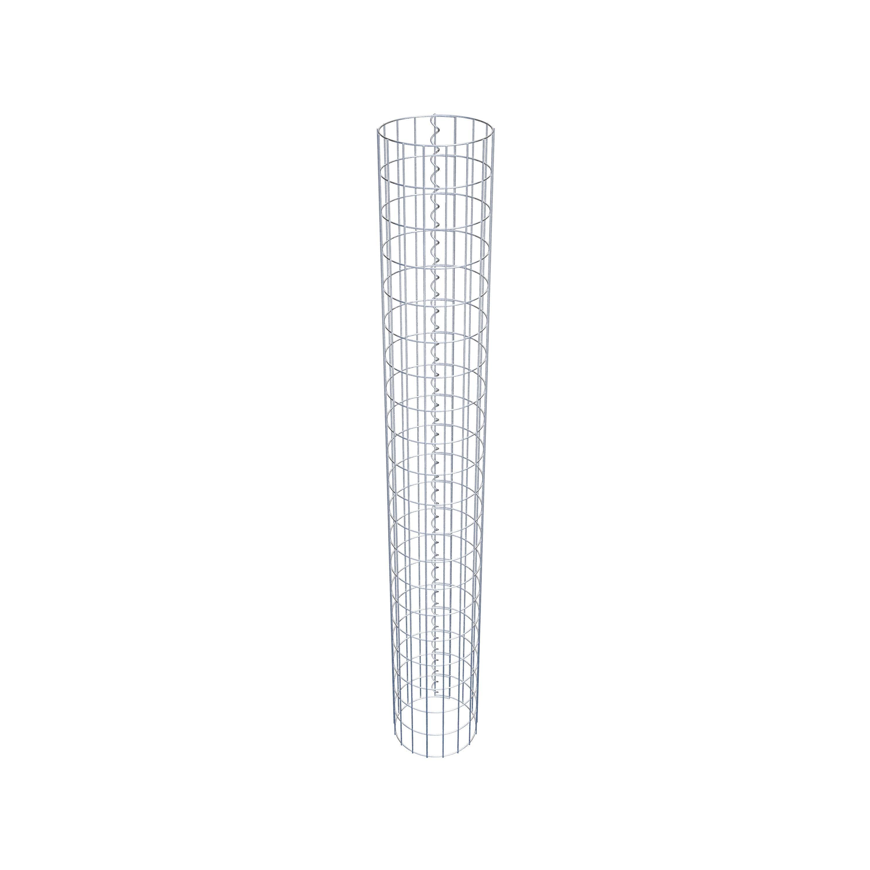 Gabion column around 27 cm diameter, 200 cm height, mesh size 5 cm x 10 cm