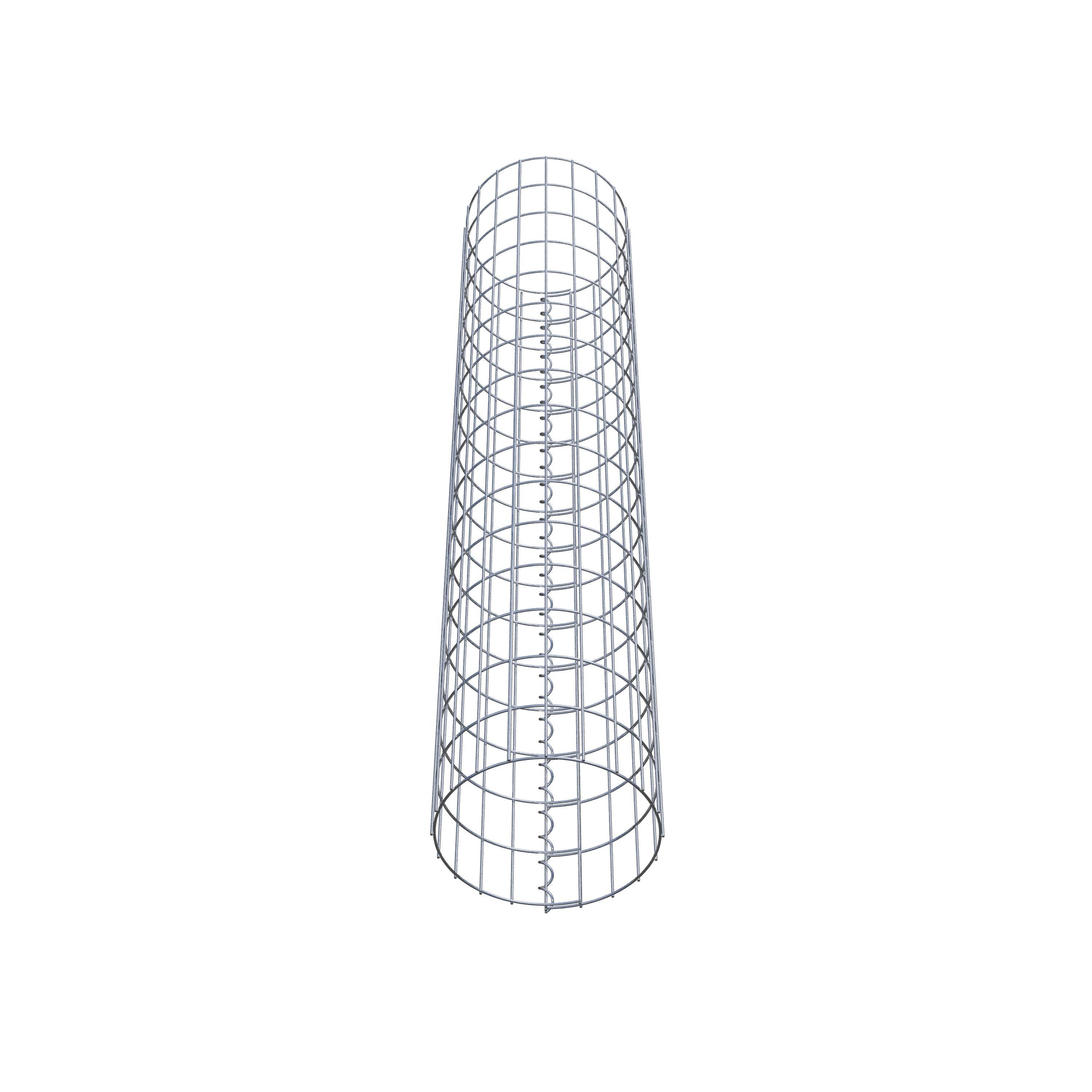 Gabion column around 32 cm diameter, 160 cm height, mesh size 5 cm x 10 cm