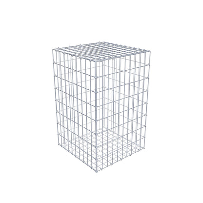 Gabion 80 cm x 50 cm x 50 cm (L x H x P), mailles 5 cm x 10 cm, anneau en C