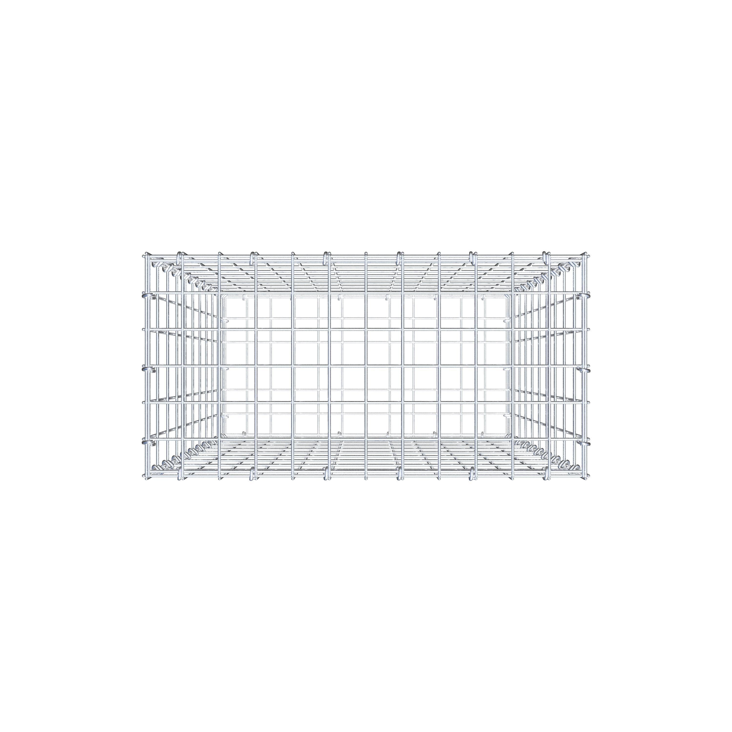 Gabion 100 cm x 60 cm x 30 cm (L x H x D), maskestørrelse 5 cm x 10 cm, C-ring