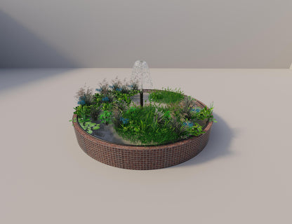 Gabion-hævedam rund, ydre diameter 382 cm, højde 50 cm, maskestørrelse 5 x 5 cm, vægtykkelse 15 cm