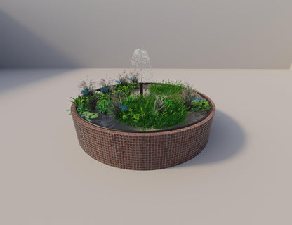 Gabion upphöjd damm rund, ytterdiameter 382 cm, höjd 80 cm, maskstorlek 5 x 5 cm, väggtjocklek 15 cm