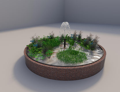 Gabion bassin surélevé rond, diamètre extérieur 412 cm, hauteur 50 cm, mailles 5 x 5 cm, épaisseur de paroi 15 cm