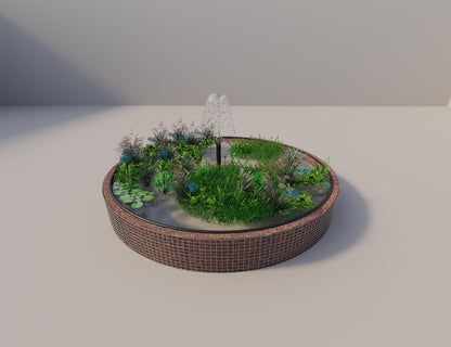 Gabion bassin surélevé rond, diamètre extérieur 412 cm, hauteur 50 cm, mailles 5 x 5 cm, épaisseur de paroi 15 cm