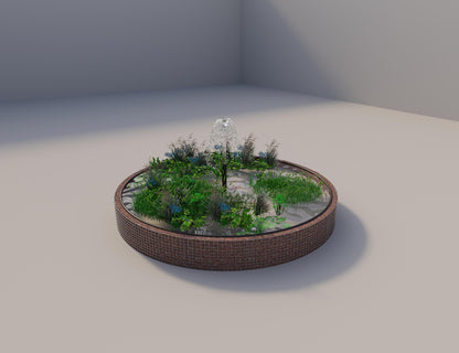 Gabion bassin surélevé rond, diamètre extérieur 412 cm, hauteur 50 cm, mailles 5 x 5 cm, épaisseur de paroi 15 cm